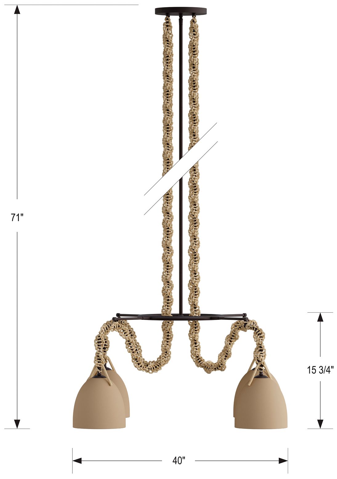 Image 6 Minka Lavery Cordon 4-Light 40-in Dark Bronze Pendant with Ceramic Shade more views