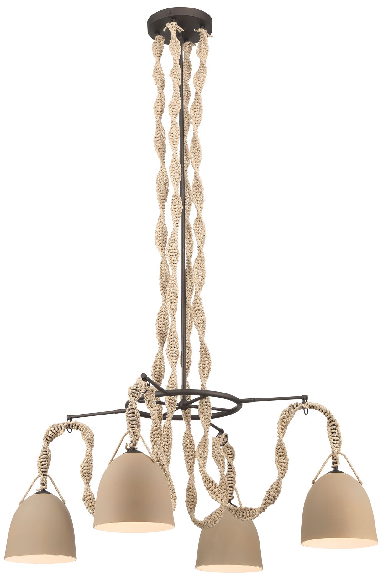 Minka Lavery Cordon 4-Light 40-in Dark Bronze Pendant with Ceramic Shade