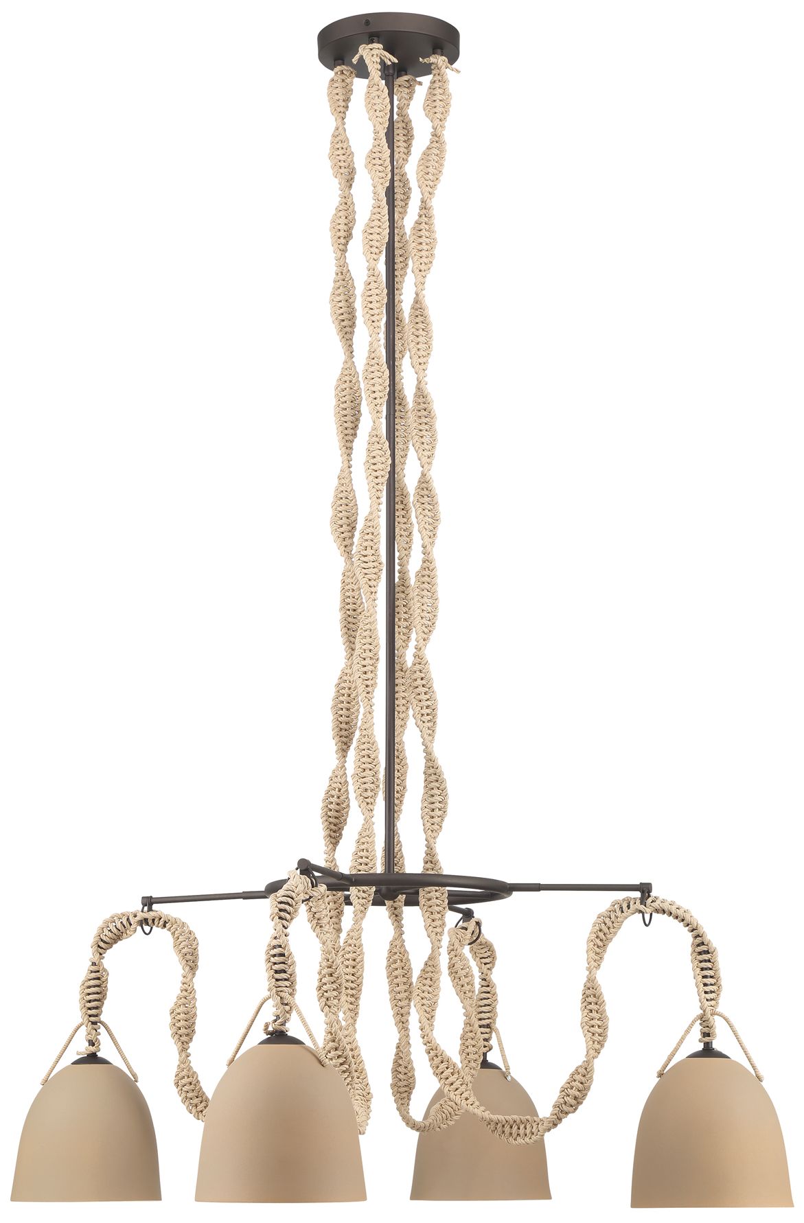 Minka Lavery Cordon 4-Light 40-in Dark Bronze Pendant with Ceramic Shade