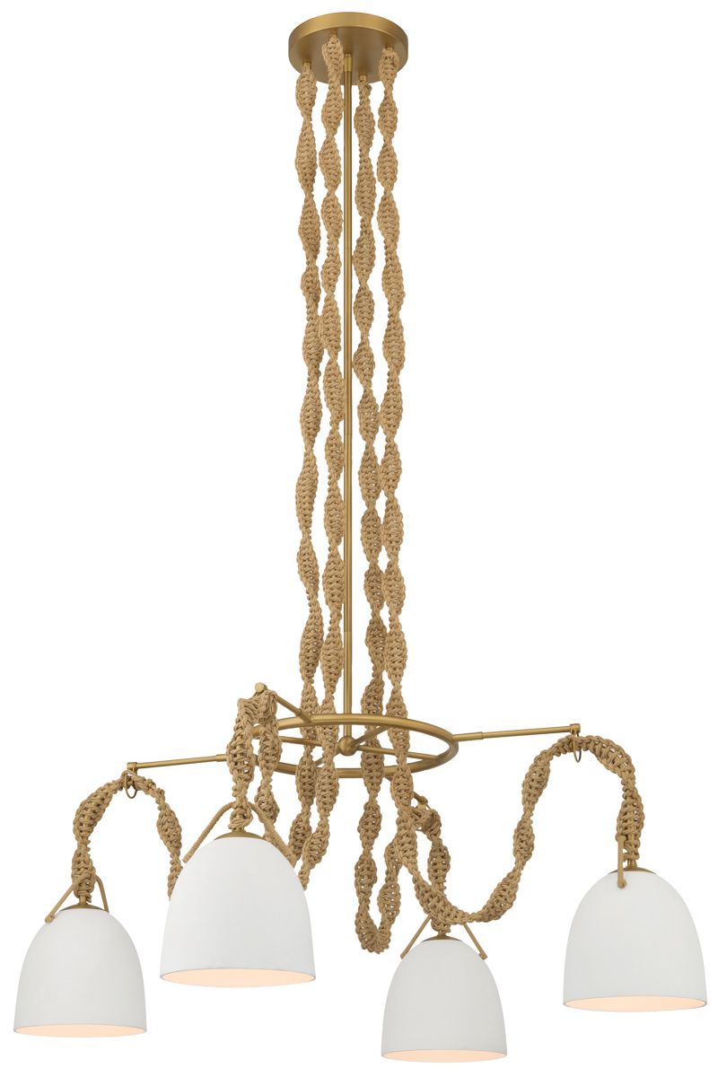 Minka Lavery Cordon 4-Light 40-in Legacy Brass Pendant with Ceramic Shades