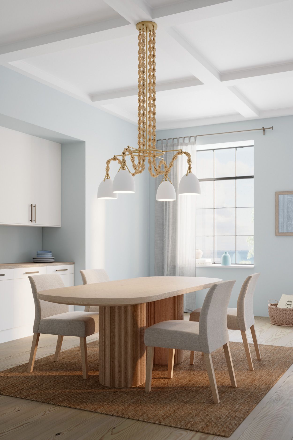 Image 4 Minka Lavery Cordon 4-Light 40-in Legacy Brass Pendant with Ceramic Shades more views