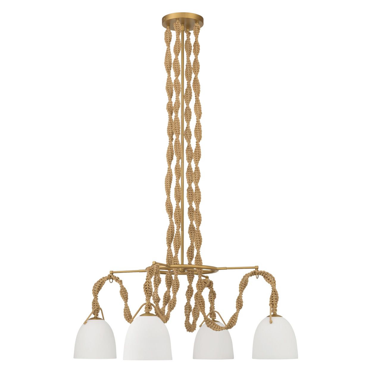 Minka Lavery Cordon 4-Light 40-in Legacy Brass Pendant with Ceramic Shades