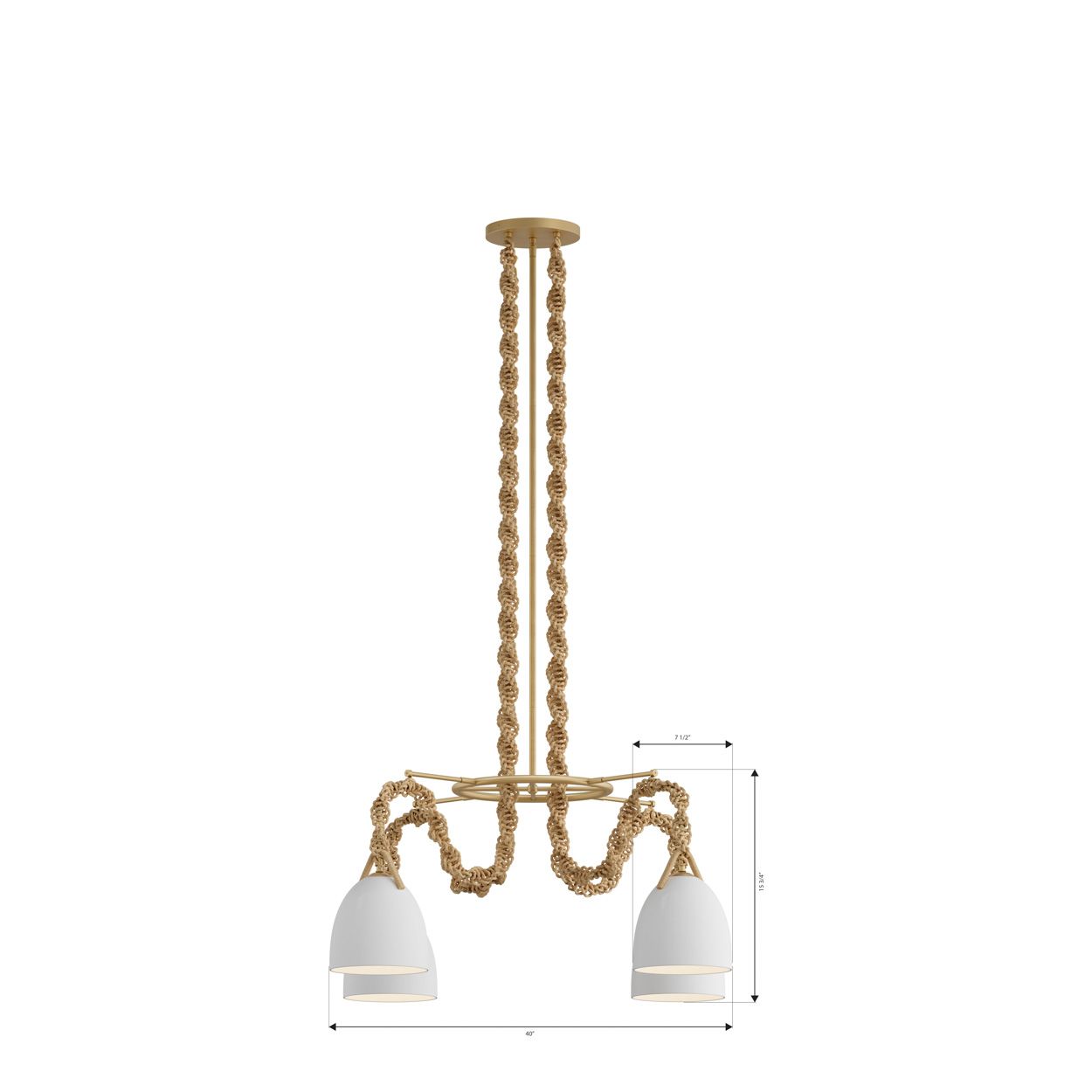 Minka Lavery Cordon 4-Light 40-in Legacy Brass Pendant with Ceramic Shades