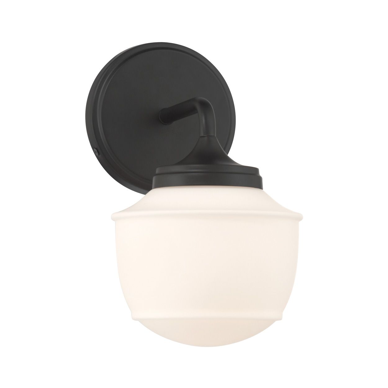Minka Lavery Cornwell 1-Light 6-in Dark Matte Black Bath Sconce with Shade