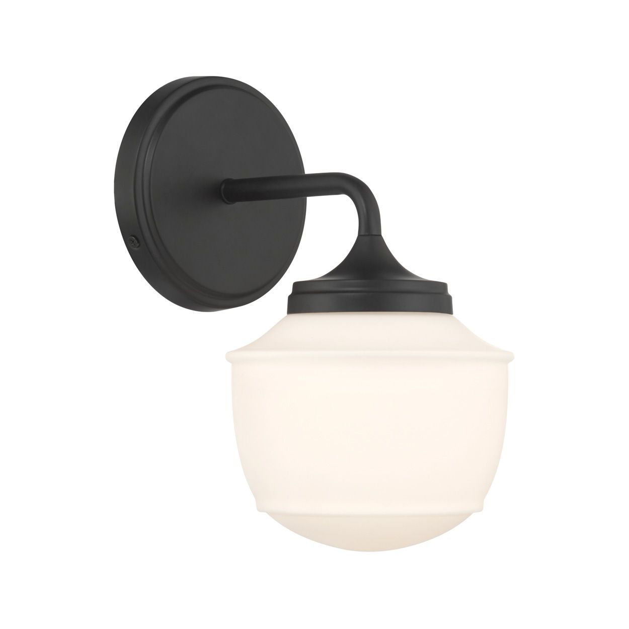 Minka Lavery Cornwell 1-Light 6-in Dark Matte Black Bath Sconce with Shade