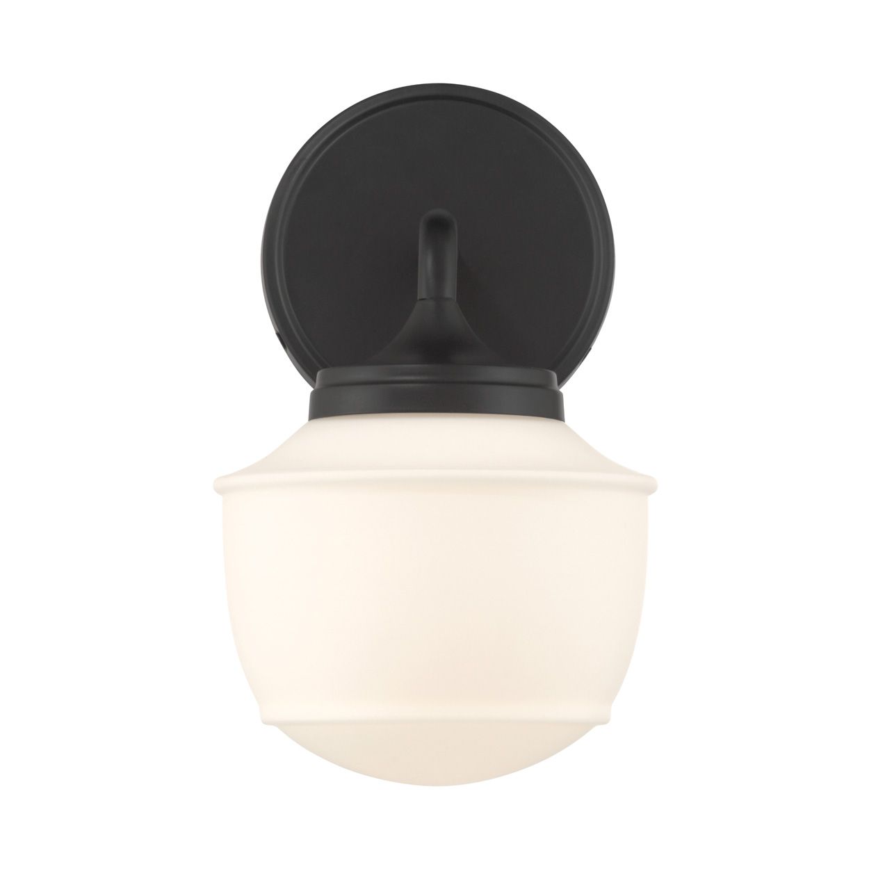 Minka Lavery Cornwell 1-Light 6-in Dark Matte Black Bath Sconce with Shade