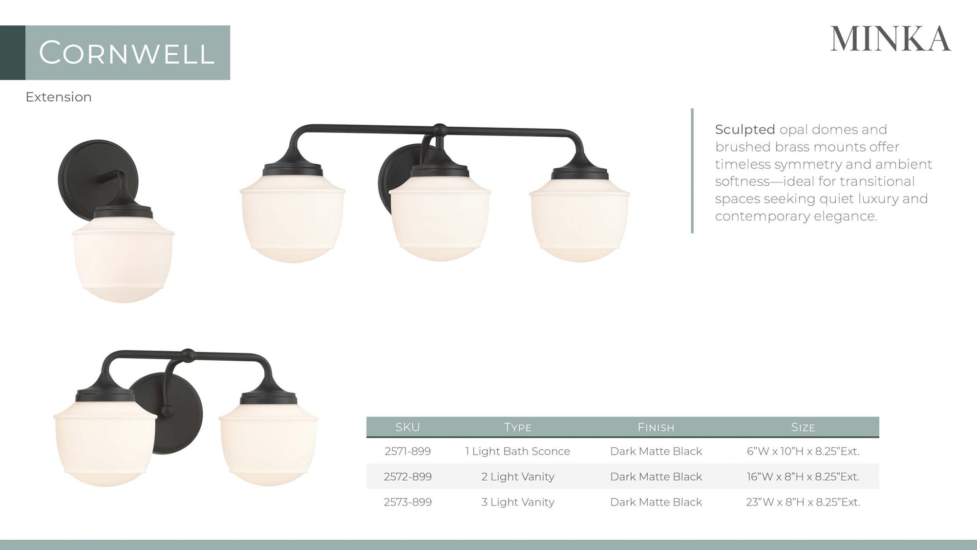 Minka Lavery Cornwell 1-Light 6-in Dark Matte Black Bath Sconce with Shade