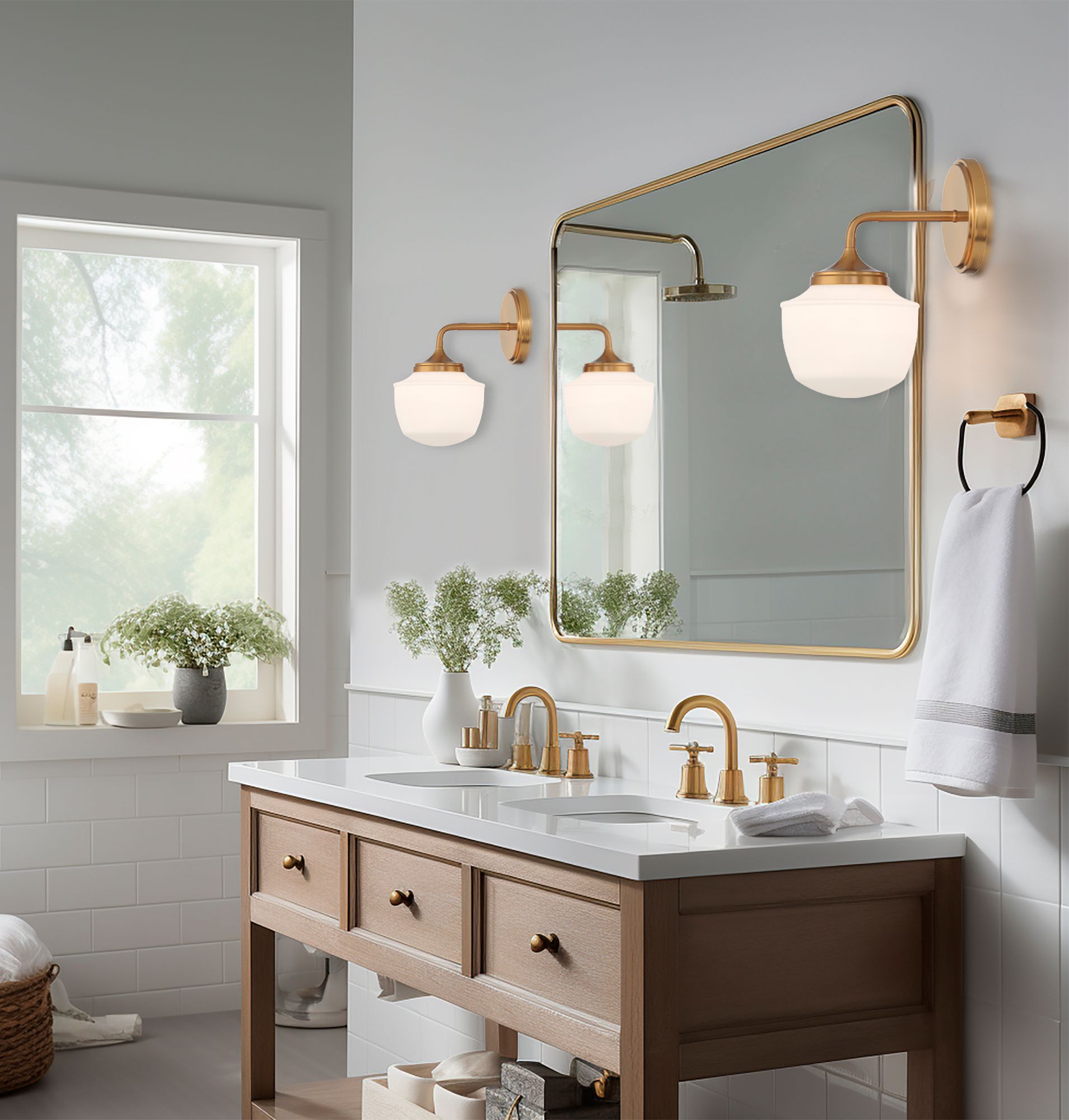 Image 7 Minka-Lavery Cornwell 1-Light Aged Brass Bath Vanity more views