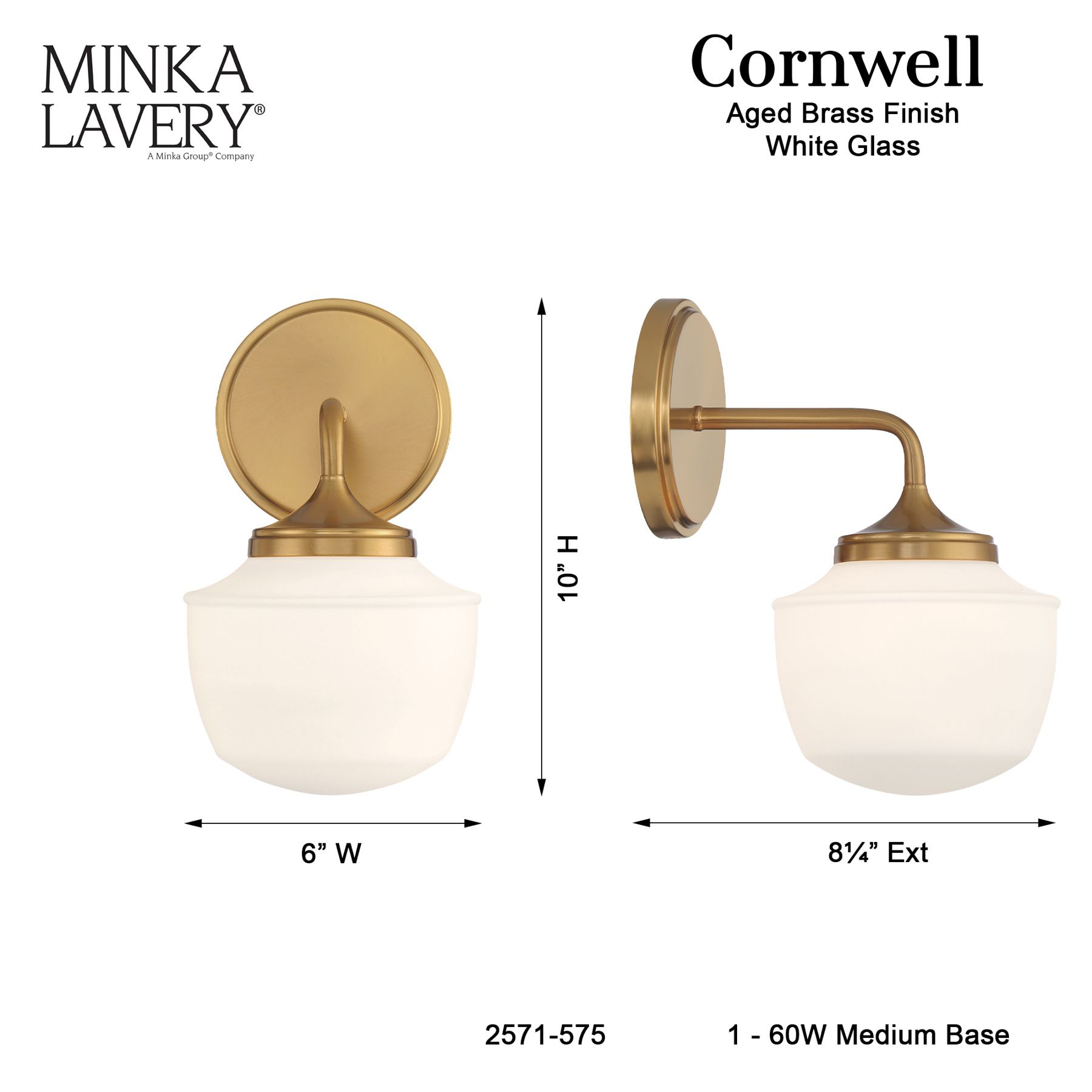 Minka-Lavery Cornwell 1-Light Aged Brass Bath Vanity