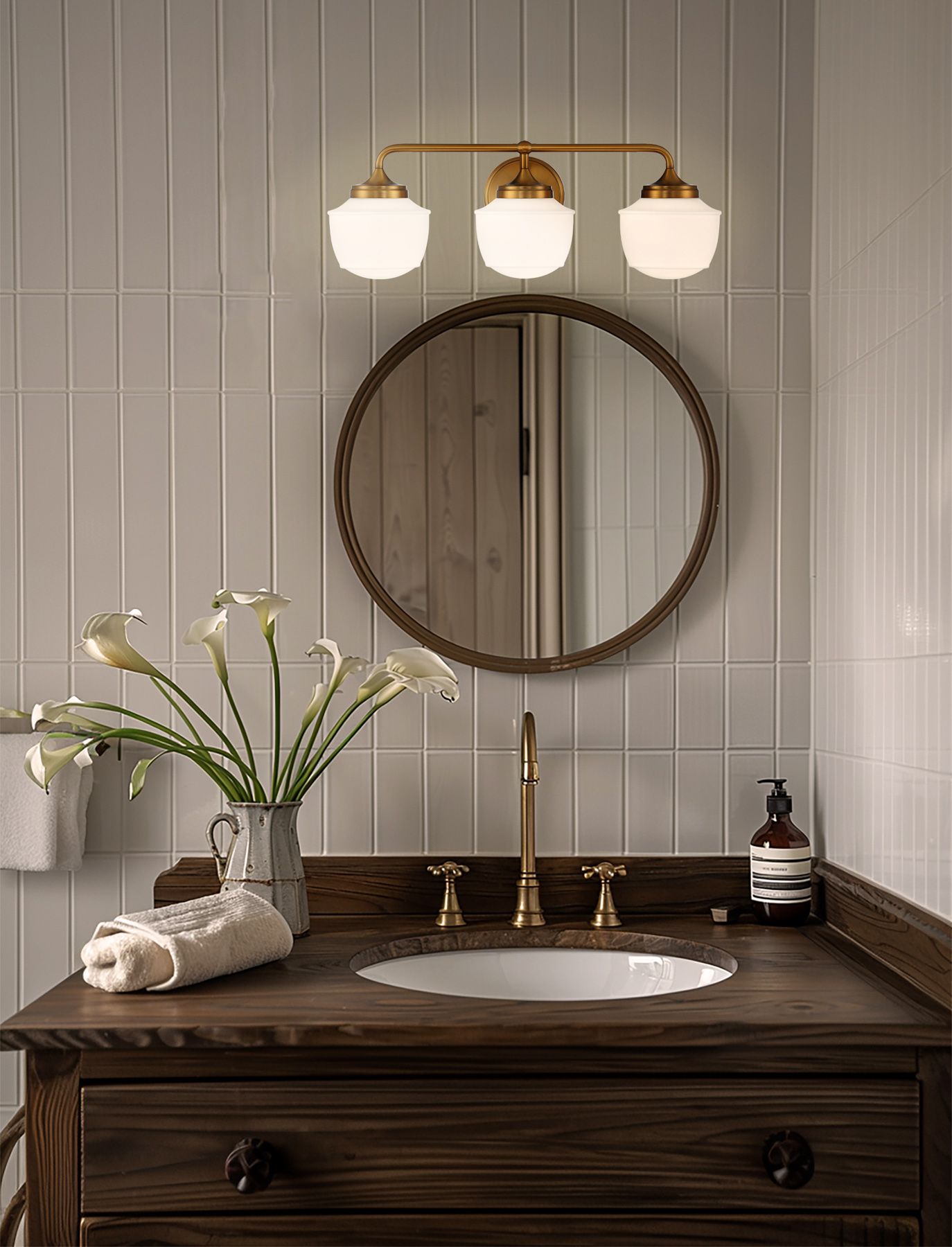 Image 5 Minka-Lavery Cornwell 3-Light Aged Brass Bath Vanity more views