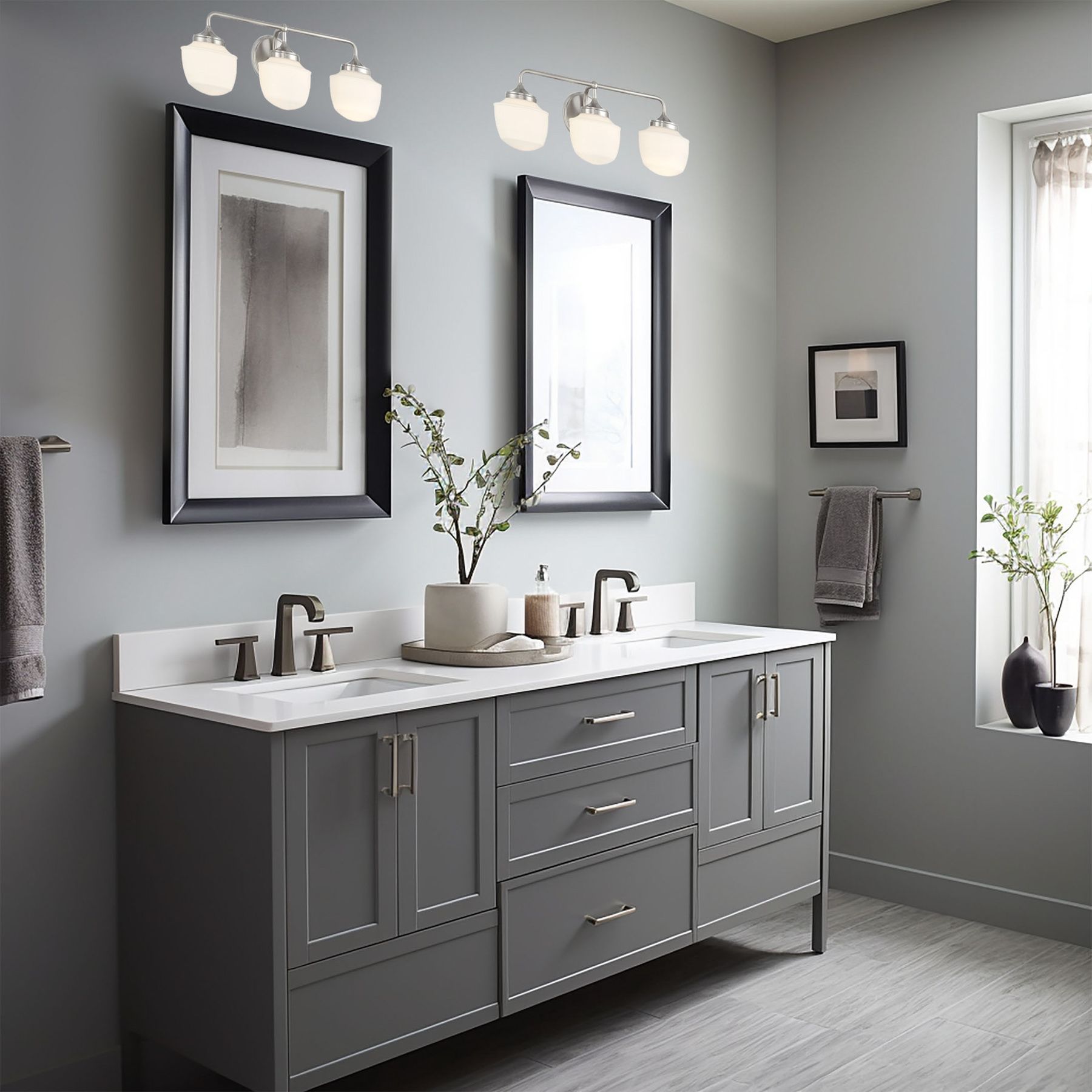 Image 4 Minka-Lavery Cornwell 3-Light Brushed Nickel Bath Vanity more views
