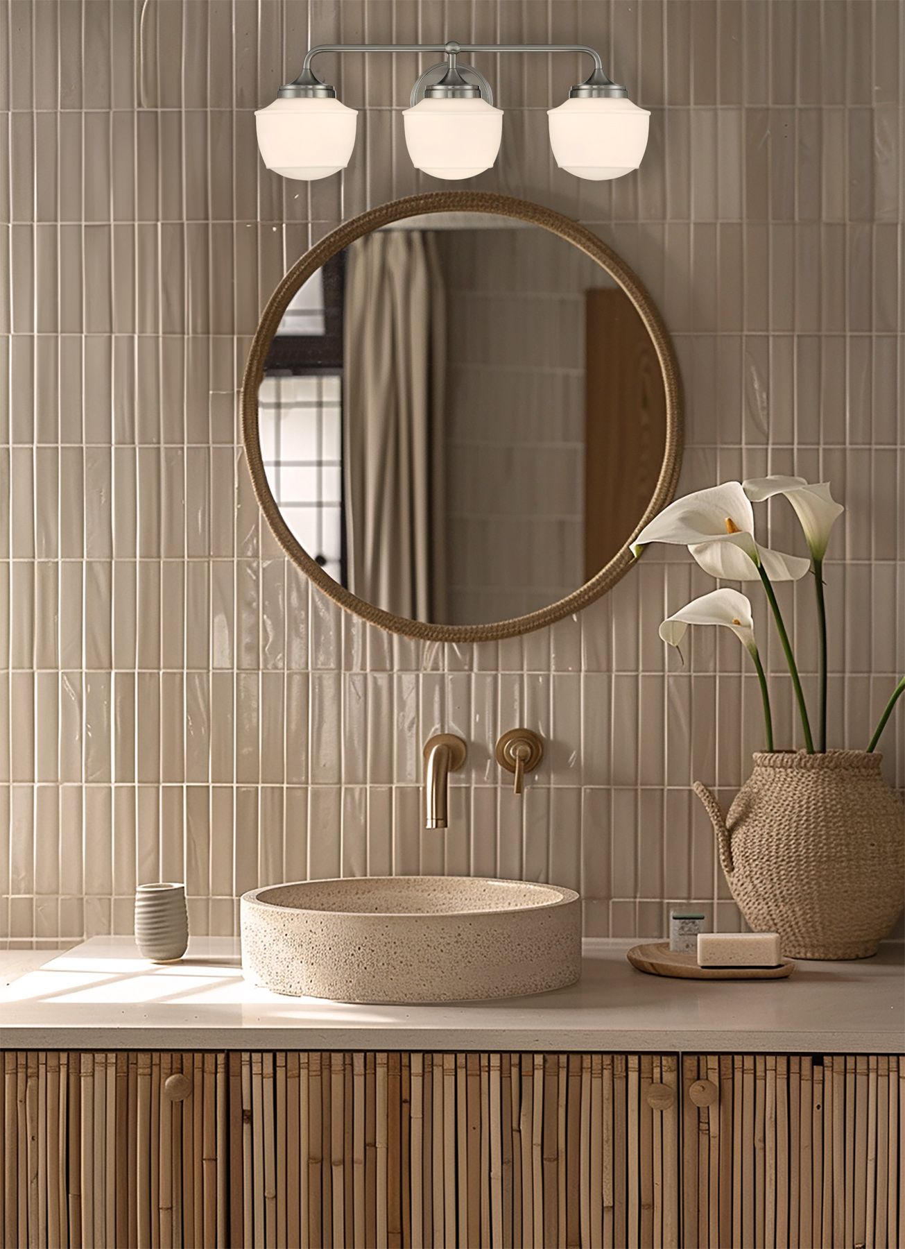Image 6 Minka-Lavery Cornwell 3-Light Brushed Nickel Bath Vanity more views