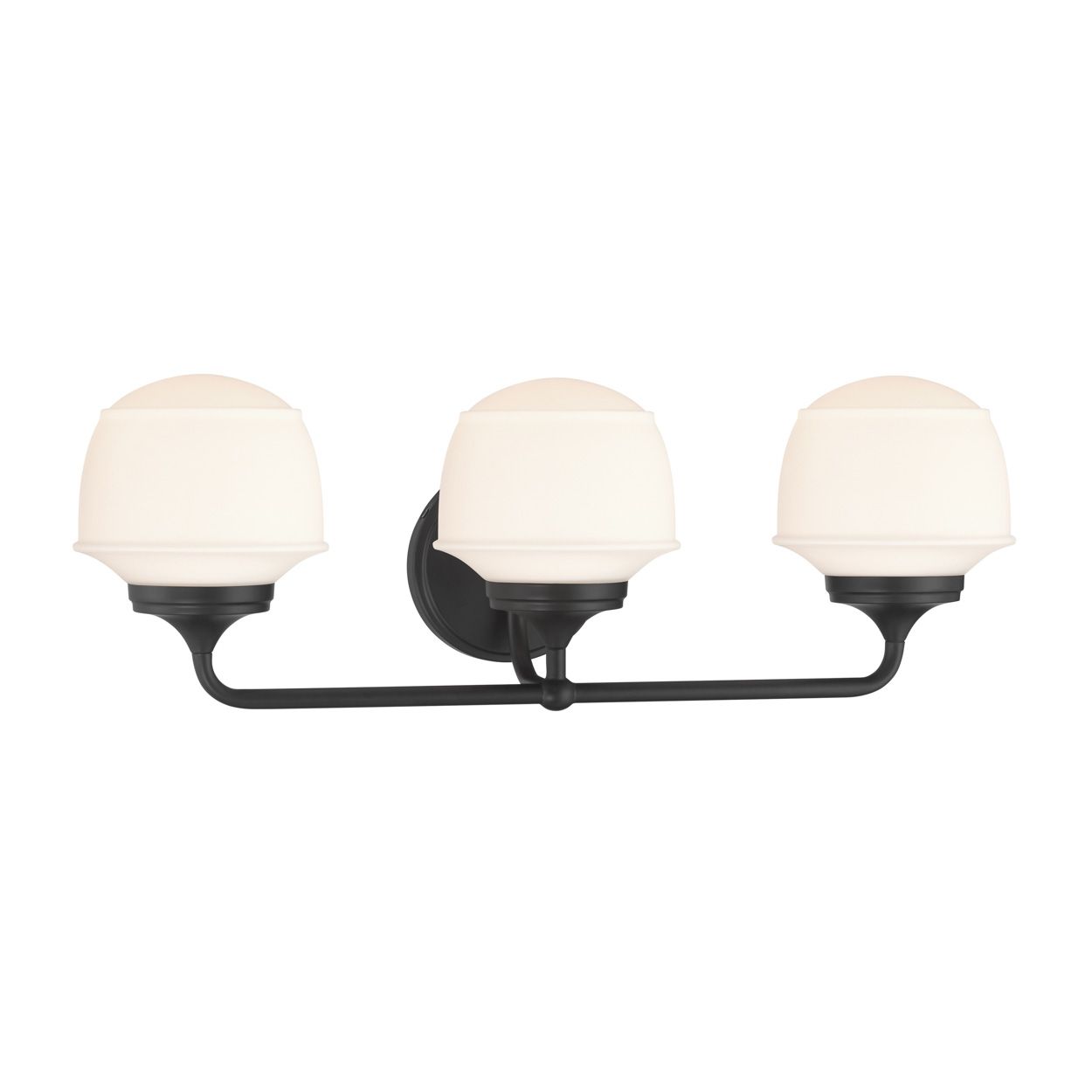 Image 4 Minka Lavery Cornwell 3-Lt 23-in Dark Matte Black Vanity Light with Shades more views