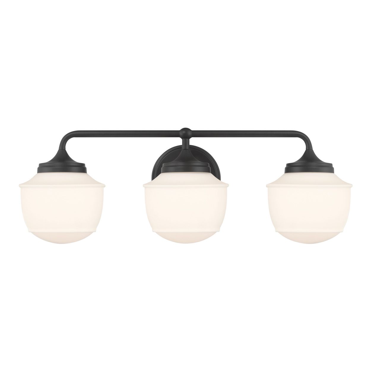 Image 7 Minka Lavery Cornwell 3-Lt 23-in Dark Matte Black Vanity Light with Shades more views