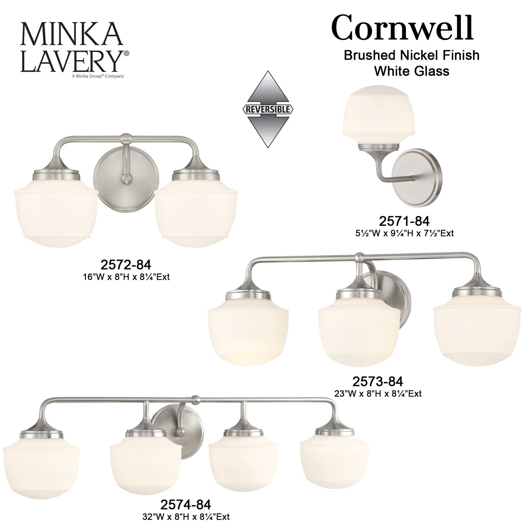 Minka Lavery Cornwell 3-Lt 23-in Dark Matte Black Vanity Light with Shades