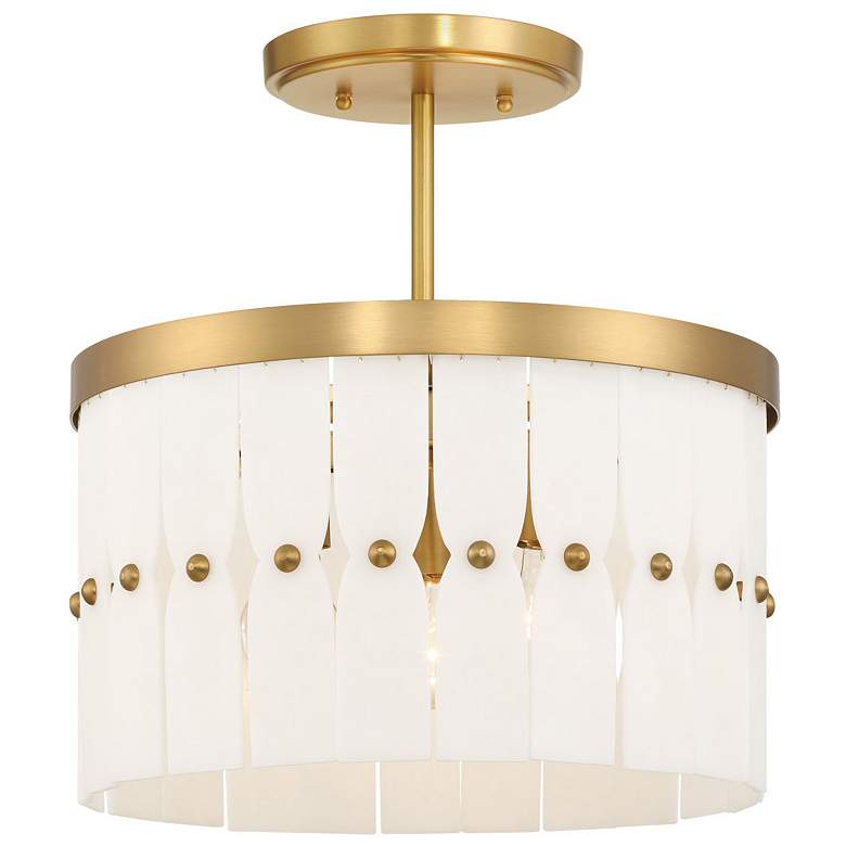Image 1 Minka Lavery Coronelle 3-Light 16-in Brass Semi-Flush to Pendant Lighting