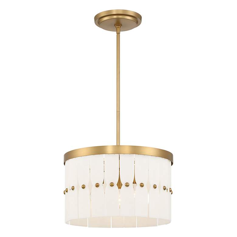 Image 2 Minka Lavery Coronelle 3-Light 16-in Brass Semi-Flush to Pendant Lighting more views