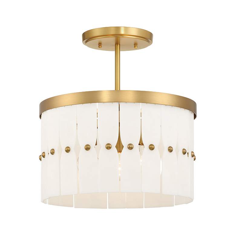 Image 3 Minka Lavery Coronelle 3-Light 16-in Brass Semi-Flush to Pendant Lighting more views
