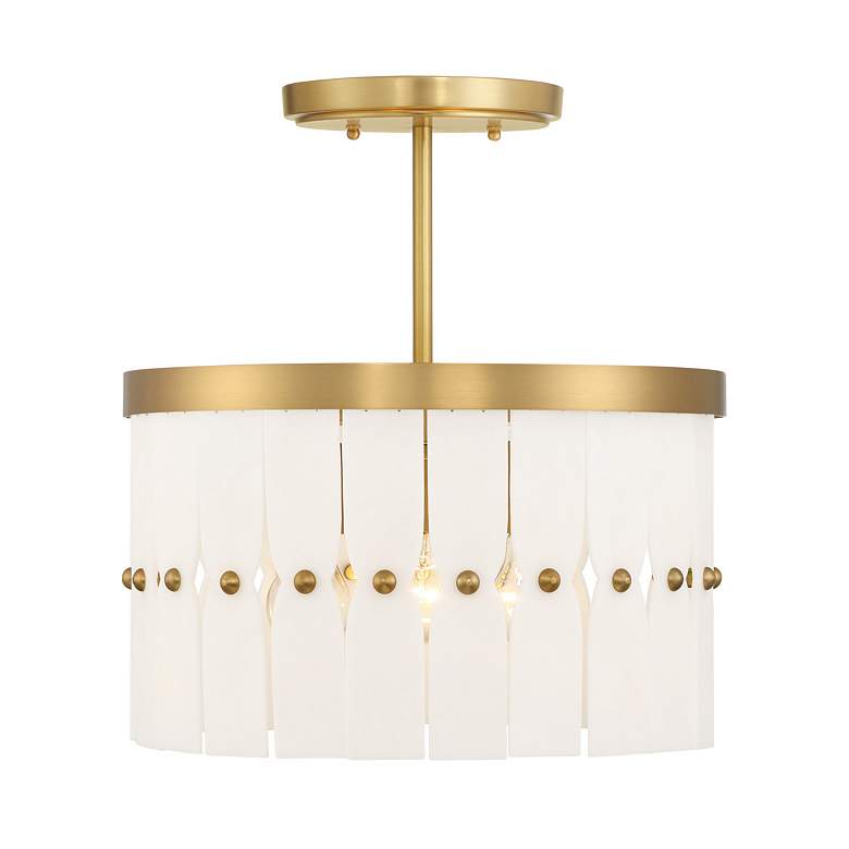 Image 4 Minka Lavery Coronelle 3-Light 16-in Brass Semi-Flush to Pendant Lighting more views