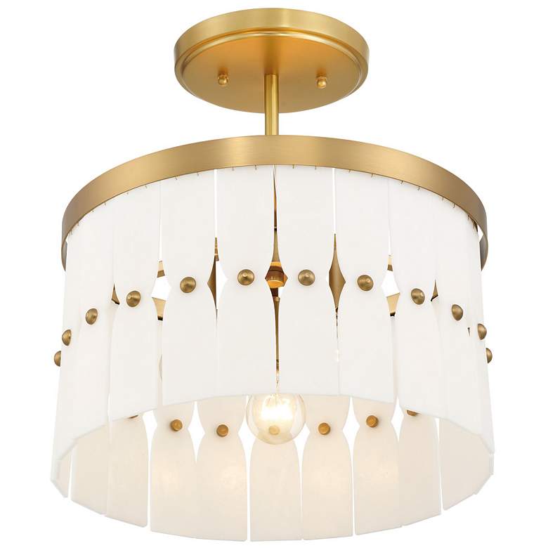 Image 6 Minka Lavery Coronelle 3-Light 16-in Brass Semi-Flush to Pendant Lighting more views