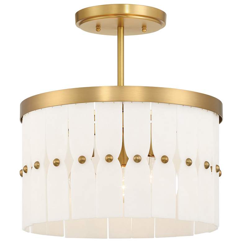 Image 7 Minka Lavery Coronelle 3-Light 16-in Brass Semi-Flush to Pendant Lighting more views