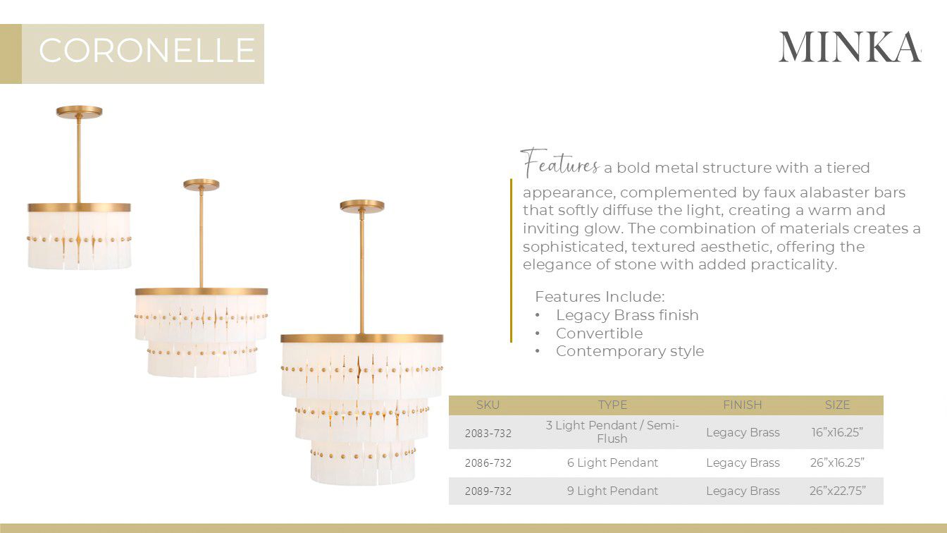 Minka-Lavery Coronelle 6-Light 26-in Legacy Brass Indoor Pendant