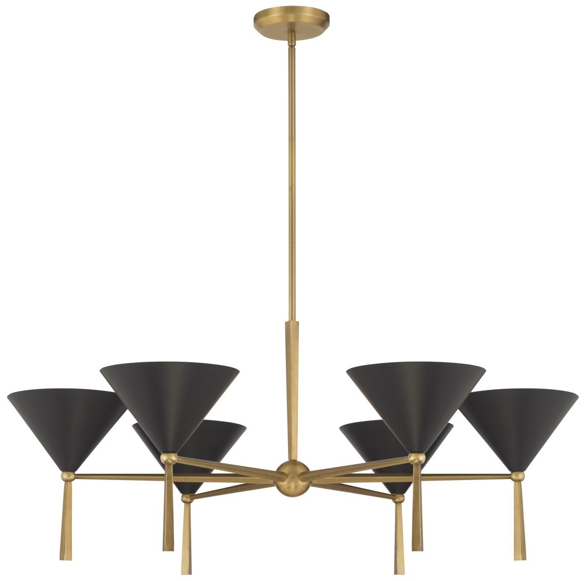 Minka Lavery Cortan 6-Light 36-in Legacy Brass and Dark Bronze Chandelier