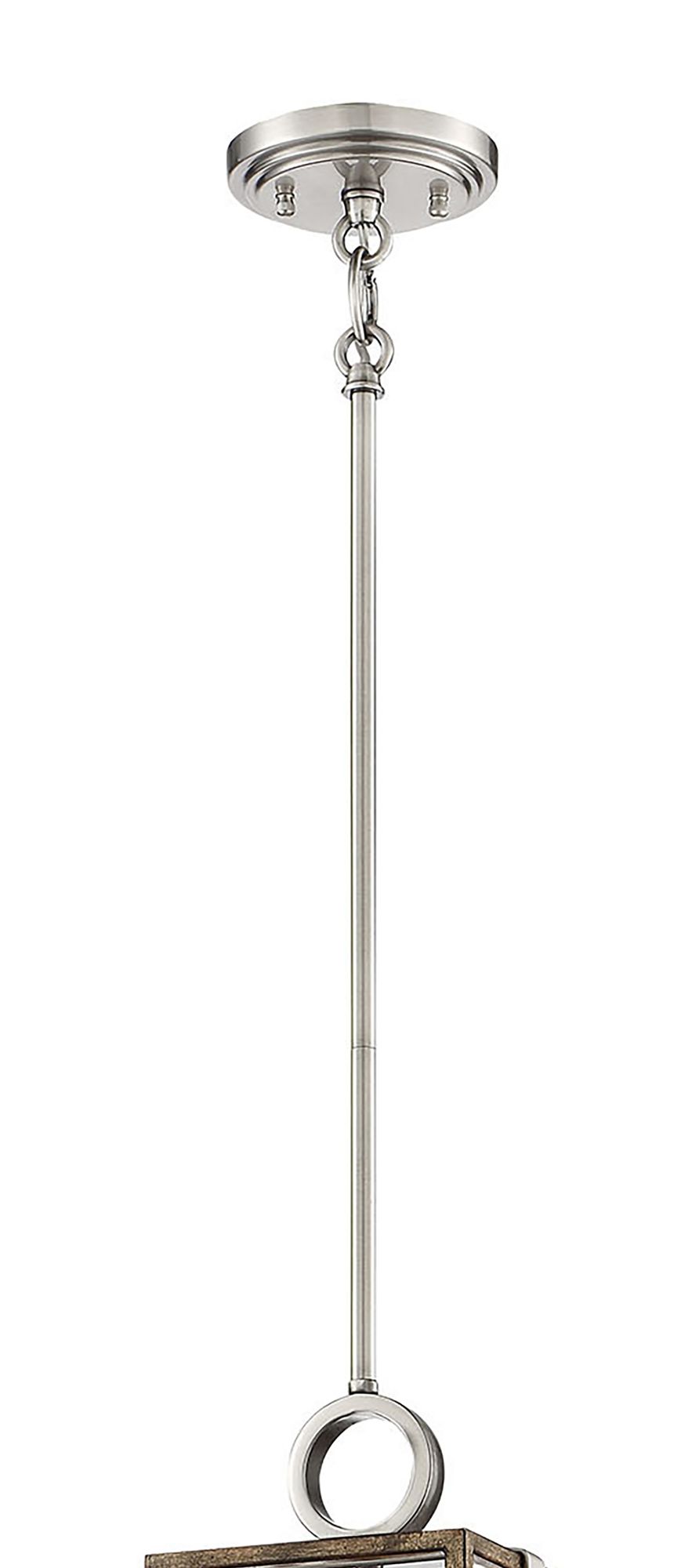 Image 4 Minka-Lavery Country Estates 1-Light Sun Faded Wood and Nickel Mini-Pendant more views