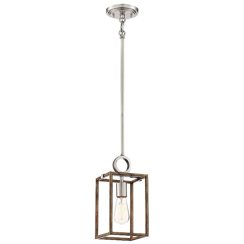 Image 2 Minka Lavery Country Estates 6 1/2" Wood Brushed Nickel Mini Pendant