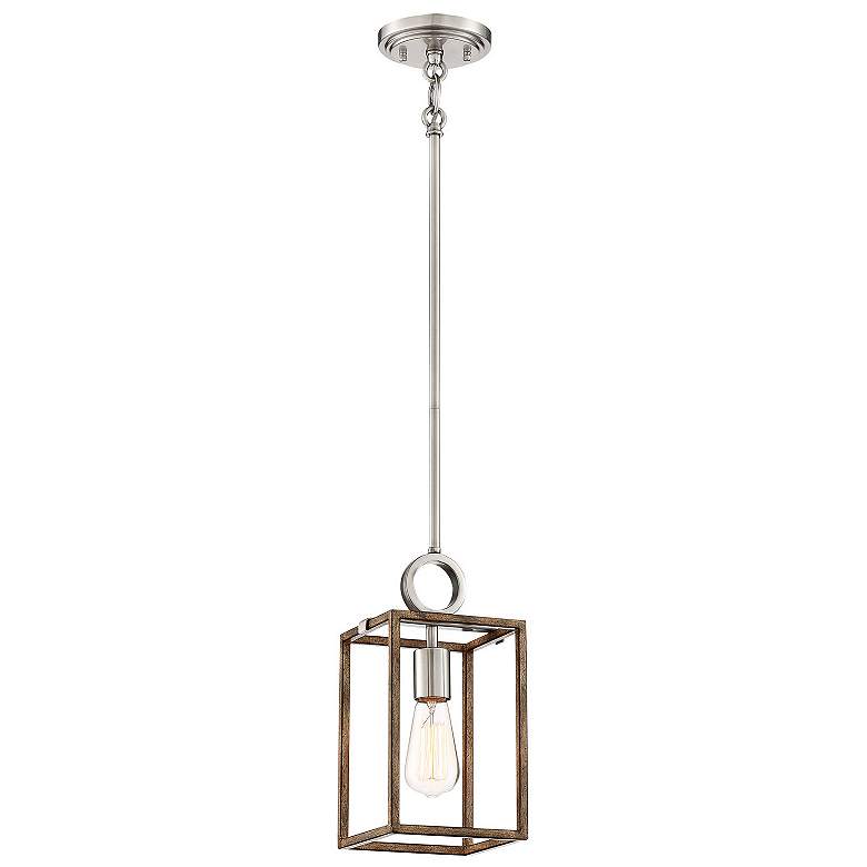 Image 2 Minka Lavery Country Estates 6 1/2 inch Wood Brushed Nickel Mini Pendant