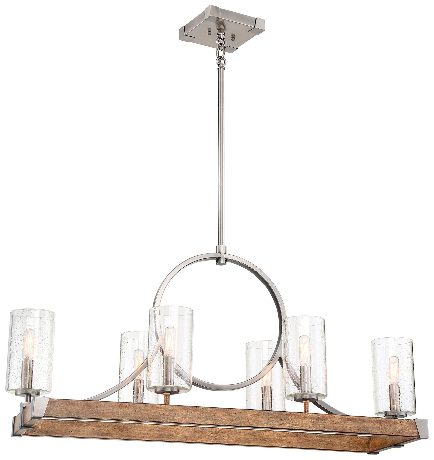 Minka-Lavery Country Estates 6-Light Sun Faded Wood Island Chandelier