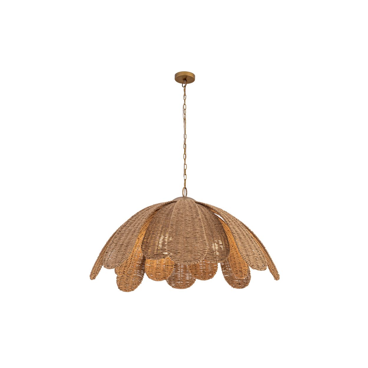 Image 6 Minka Lavery Covea 3-Lt 30-in Legacy Brass Pendant with Rattan Panel Shades more views
