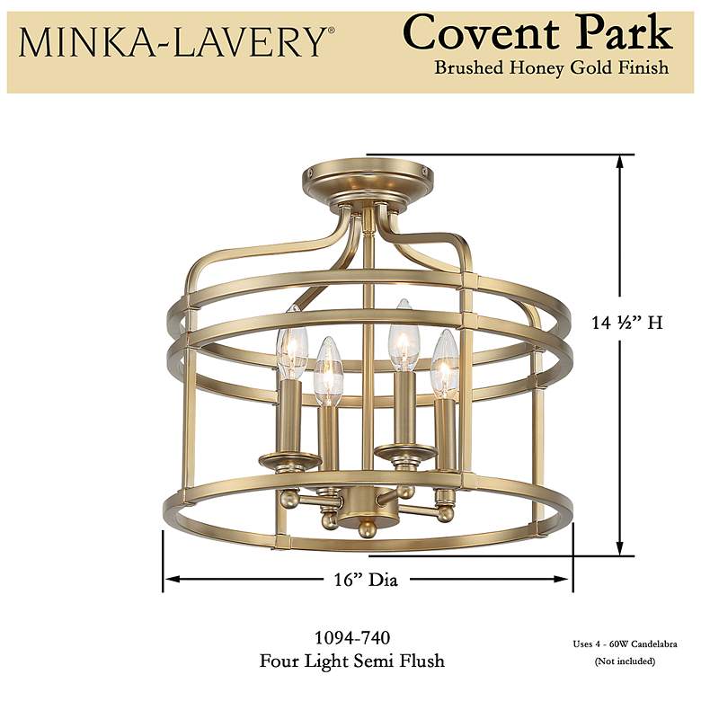 Image 4 Minka Lavery Covent Park 16" Wide Gold Frame Candelabra Ceiling Light more views