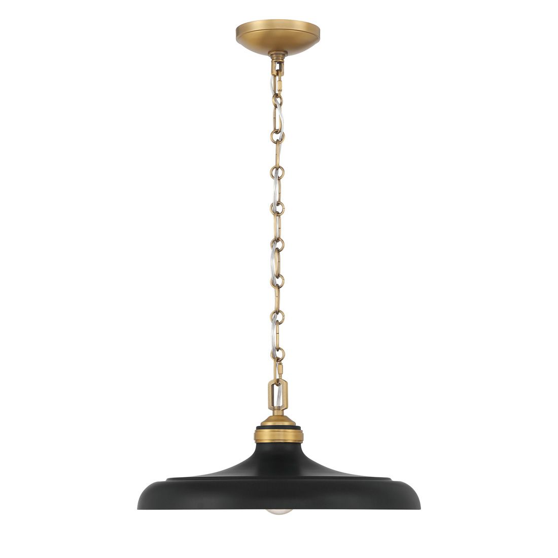 Image 3 Minka Lavery Crowne 1-Light 16-in Brass and Matte Black Pending Lighting more views