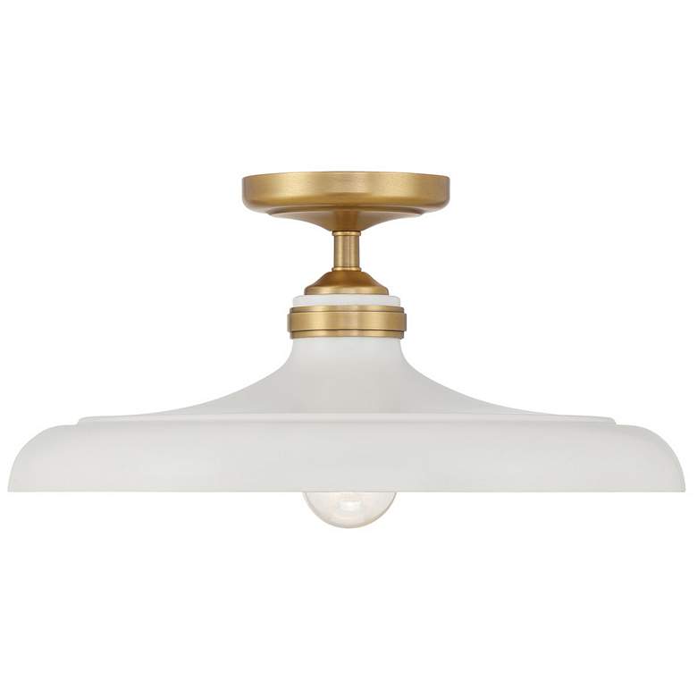 Image 3 Minka Lavery Crowne 1-Light 16-in Legacy Brass and Cream Indoor Semi-Flush more views