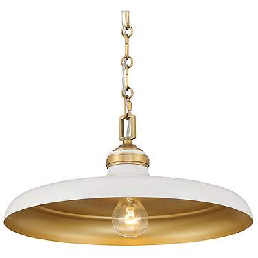 Minka Lavery Crowne 1-Light 16-in Legacy Brass and Cream Pending Lighting