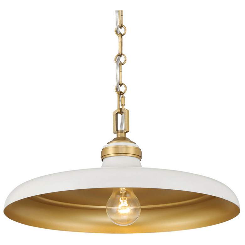 Image 1 Minka Lavery Crowne 1-Light 16-in Legacy Brass and Cream Pending Lighting