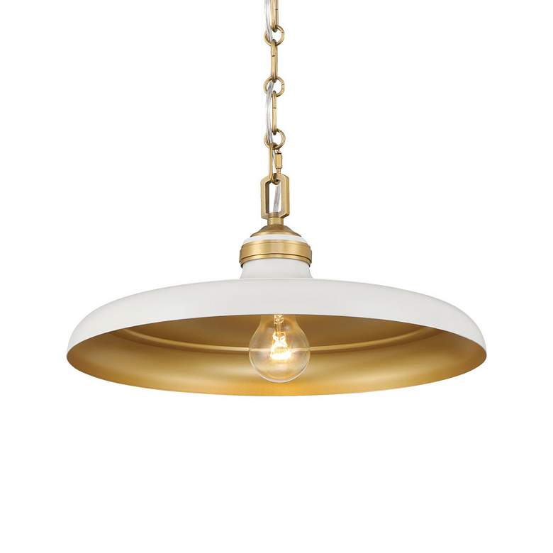 Image 2 Minka Lavery Crowne 1-Light 16-in Legacy Brass and Cream Pending Lighting more views