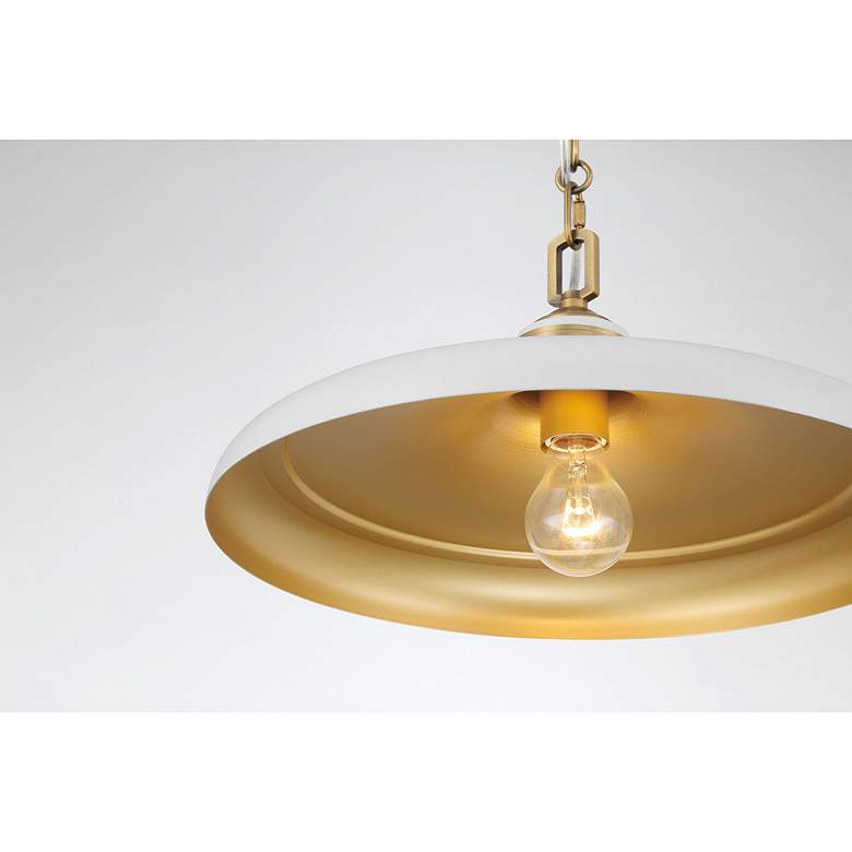 Image 4 Minka Lavery Crowne 1-Light 16-in Legacy Brass and Cream Pending Lighting more views