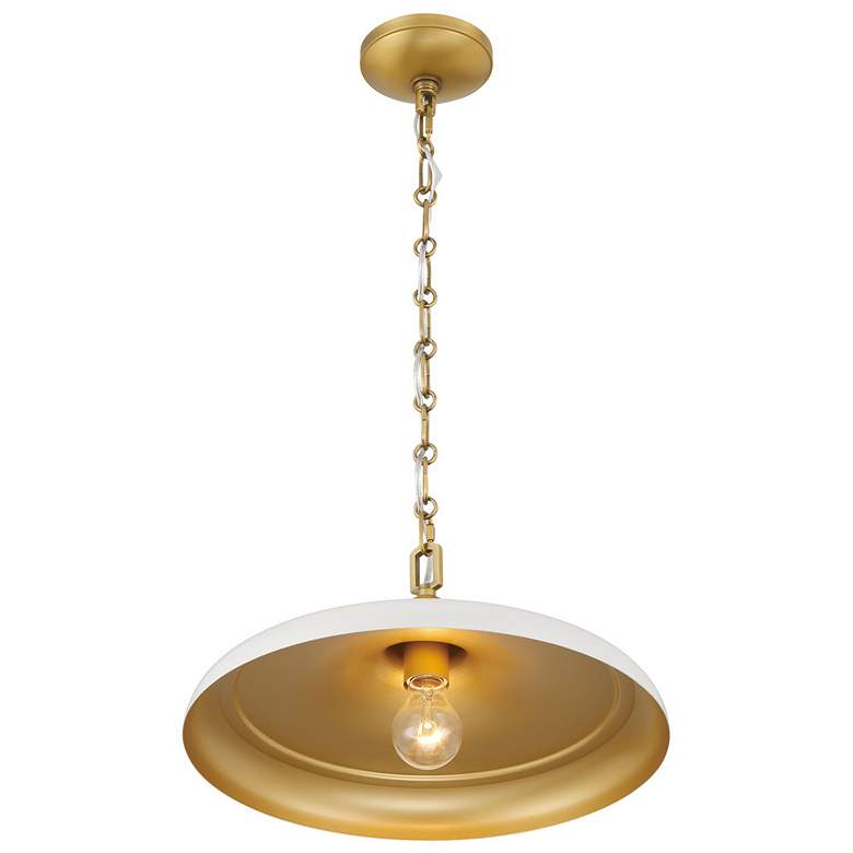Image 6 Minka Lavery Crowne 1-Light 16-in Legacy Brass and Cream Pending Lighting more views