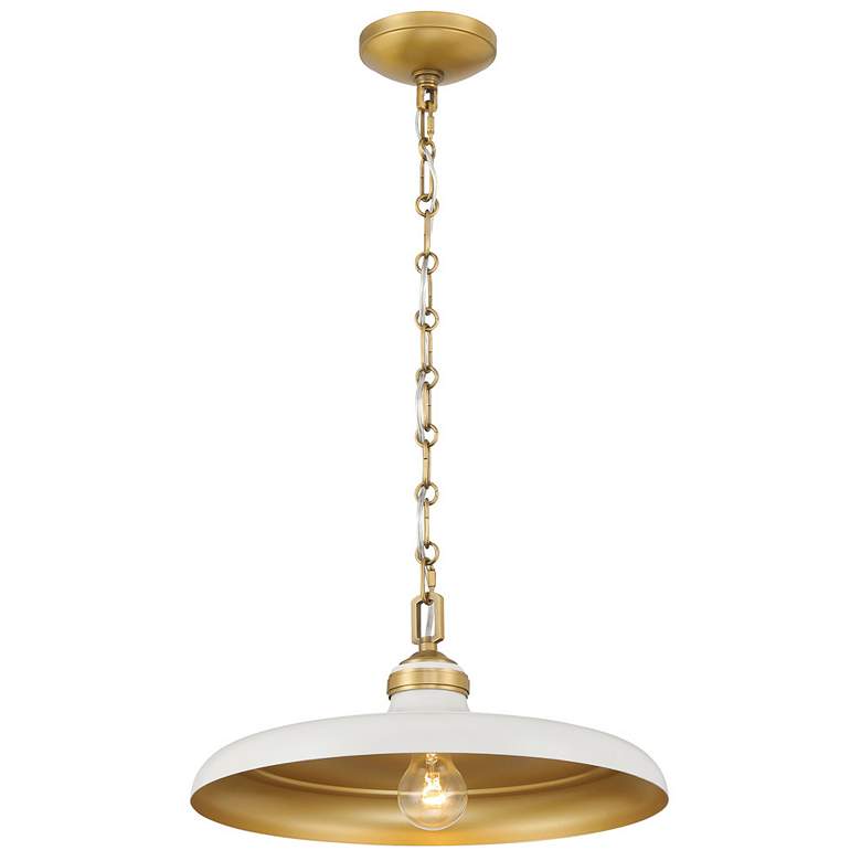 Image 7 Minka Lavery Crowne 1-Light 16-in Legacy Brass and Cream Pending Lighting more views