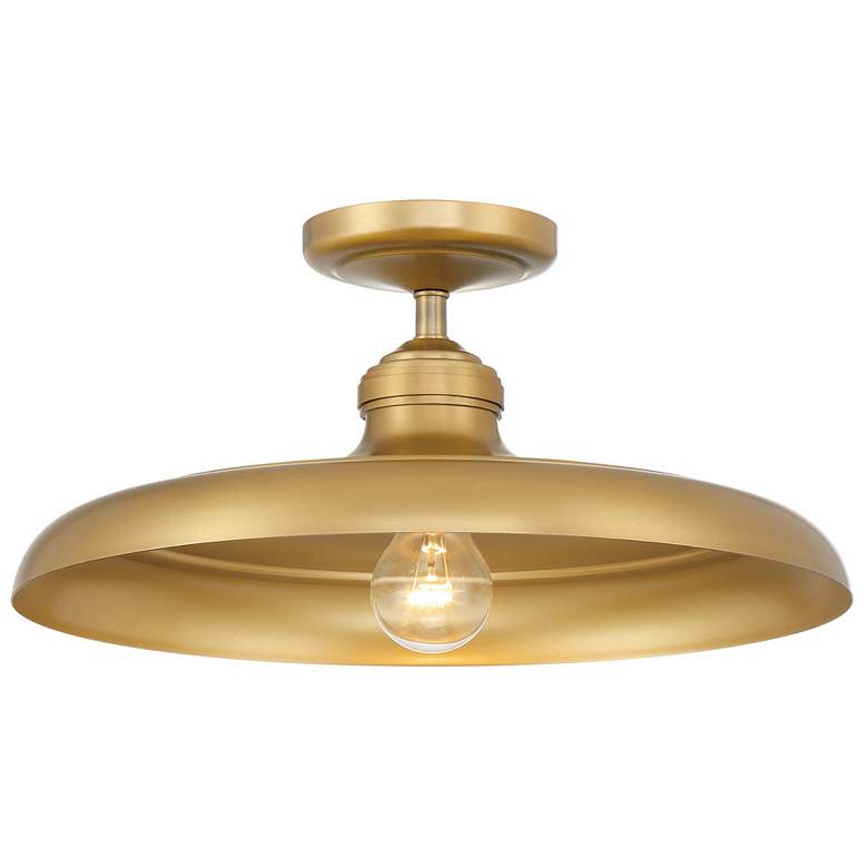 Image 1 Minka Lavery Crowne 1-Light 16-in Legacy Brass Indoor Semi-Flush