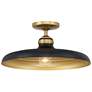 1_Minka Lavery Crowne 16" Wide Brass and Dark Matte Black Ceiling Light