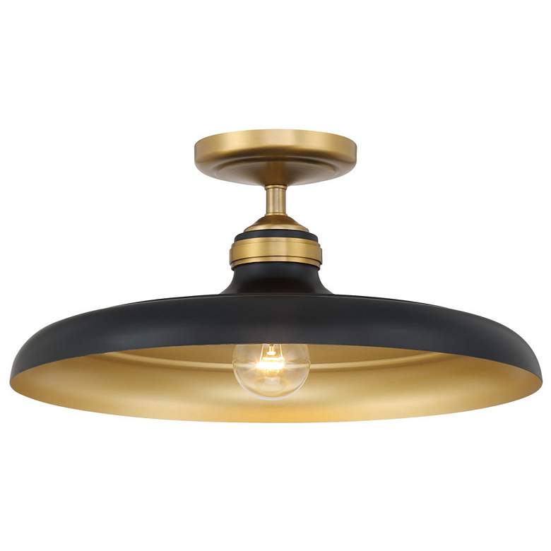 Image 2 Minka Lavery Crowne 16" Wide Brass and Dark Matte Black Ceiling Light more views