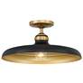 2_Minka Lavery Crowne 16" Wide Brass and Dark Matte Black Ceiling Light more views