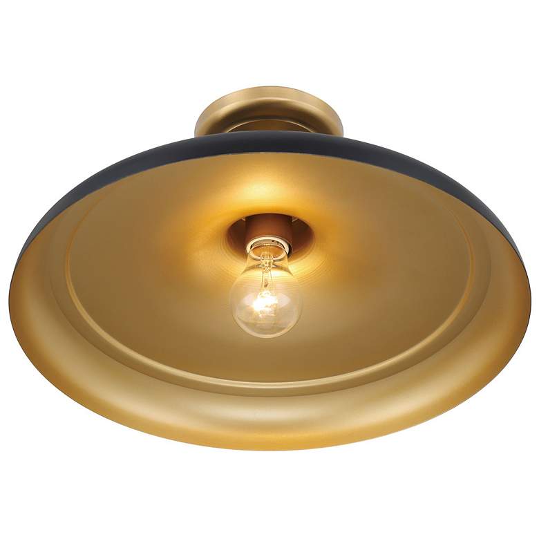 Image 4 Minka Lavery Crowne 16" Wide Brass and Dark Matte Black Ceiling Light more views