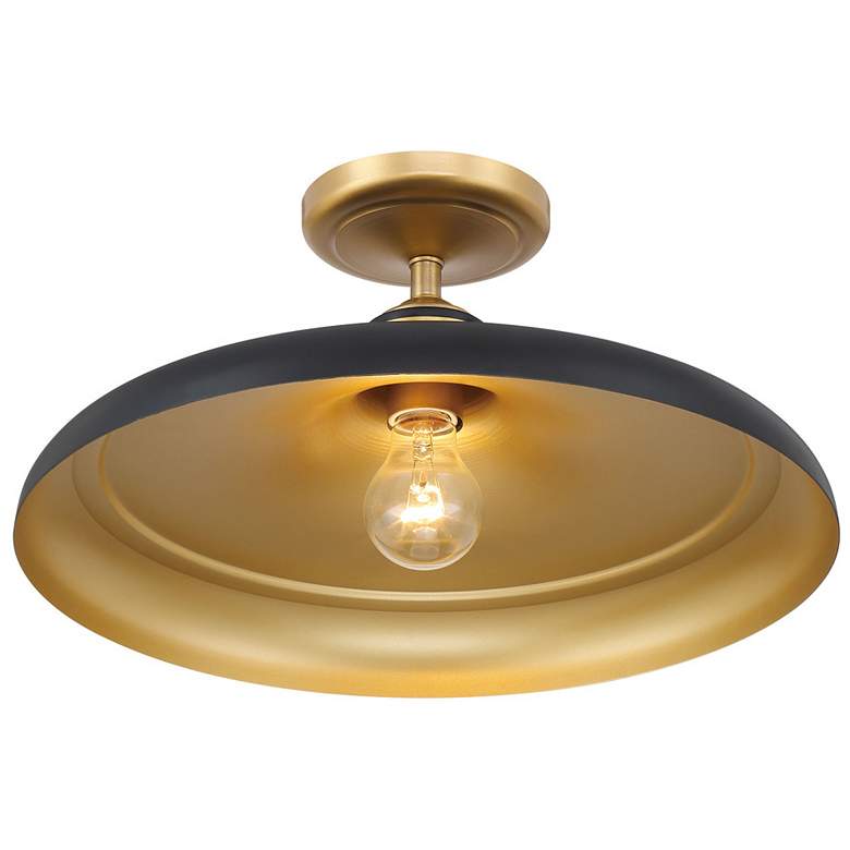 Image 5 Minka Lavery Crowne 16" Wide Brass and Dark Matte Black Ceiling Light more views