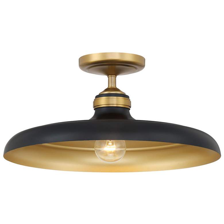 Image 6 Minka Lavery Crowne 16" Wide Brass and Dark Matte Black Ceiling Light more views