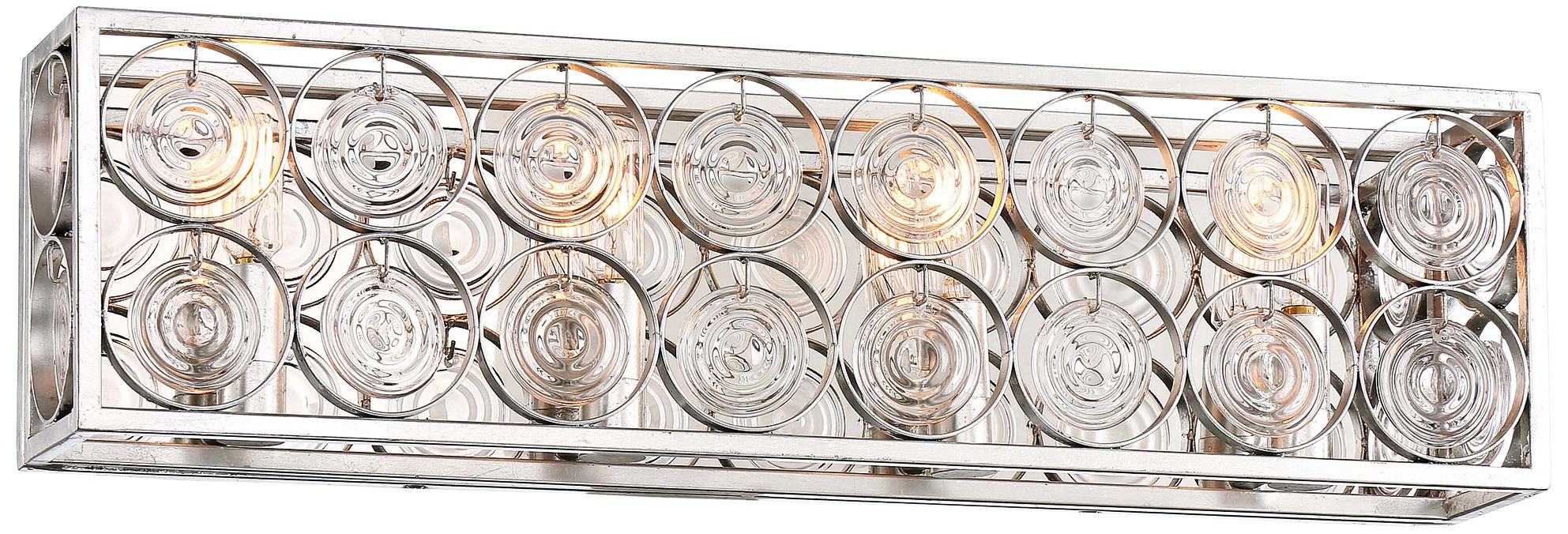 Minka Lavery Culture Chic 4-Light 24.75-in Silver Vanity Light with Shade