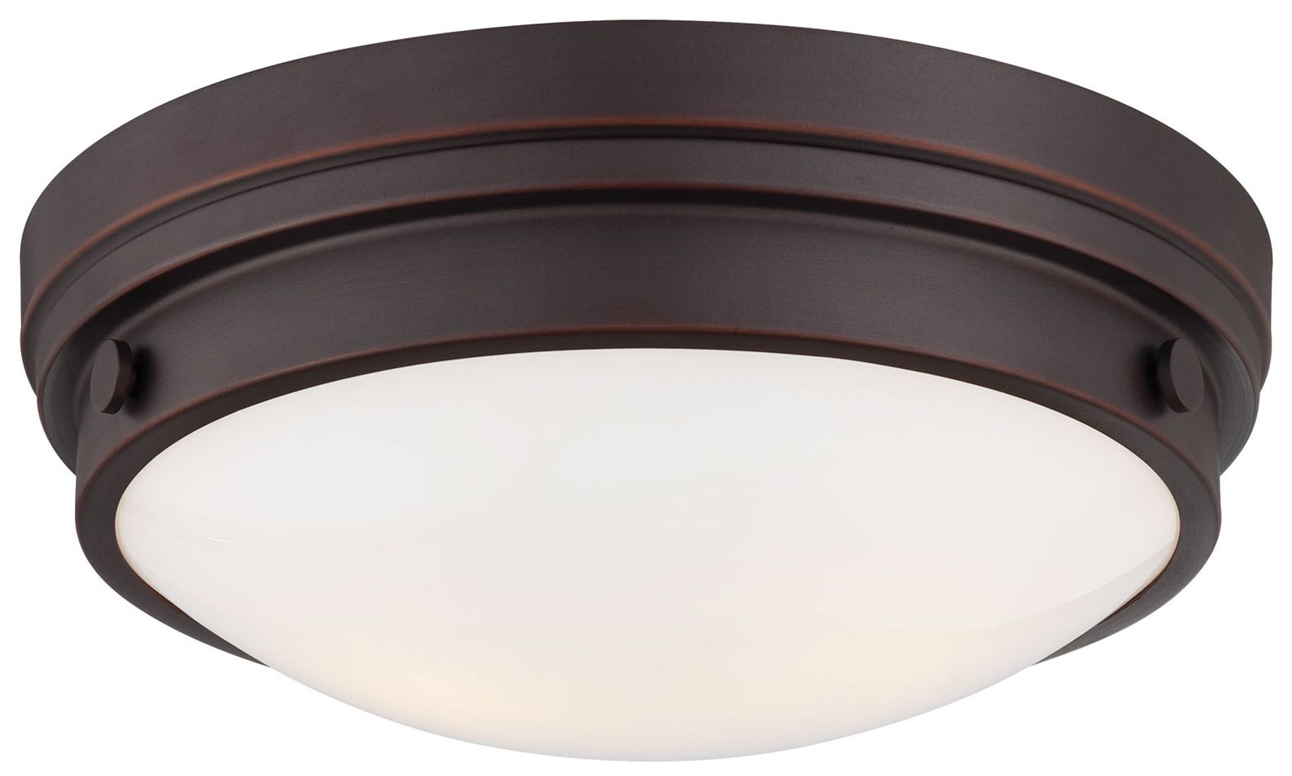 Image 5 Minka Lavery Culver 13 1/4" White Glass Lathan Bronze Ceiling Light more views